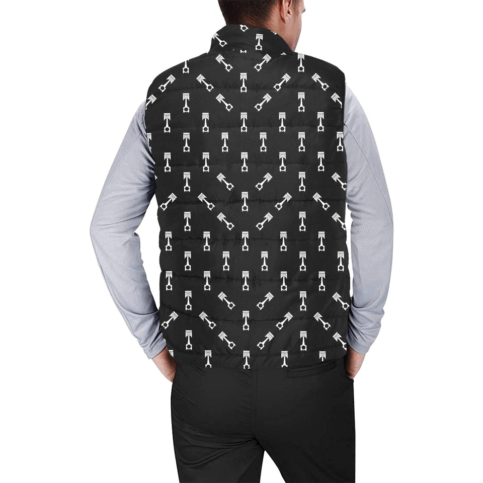 Engine Piston Black Theme Pattern Print Design 03 Men's Padded Vest