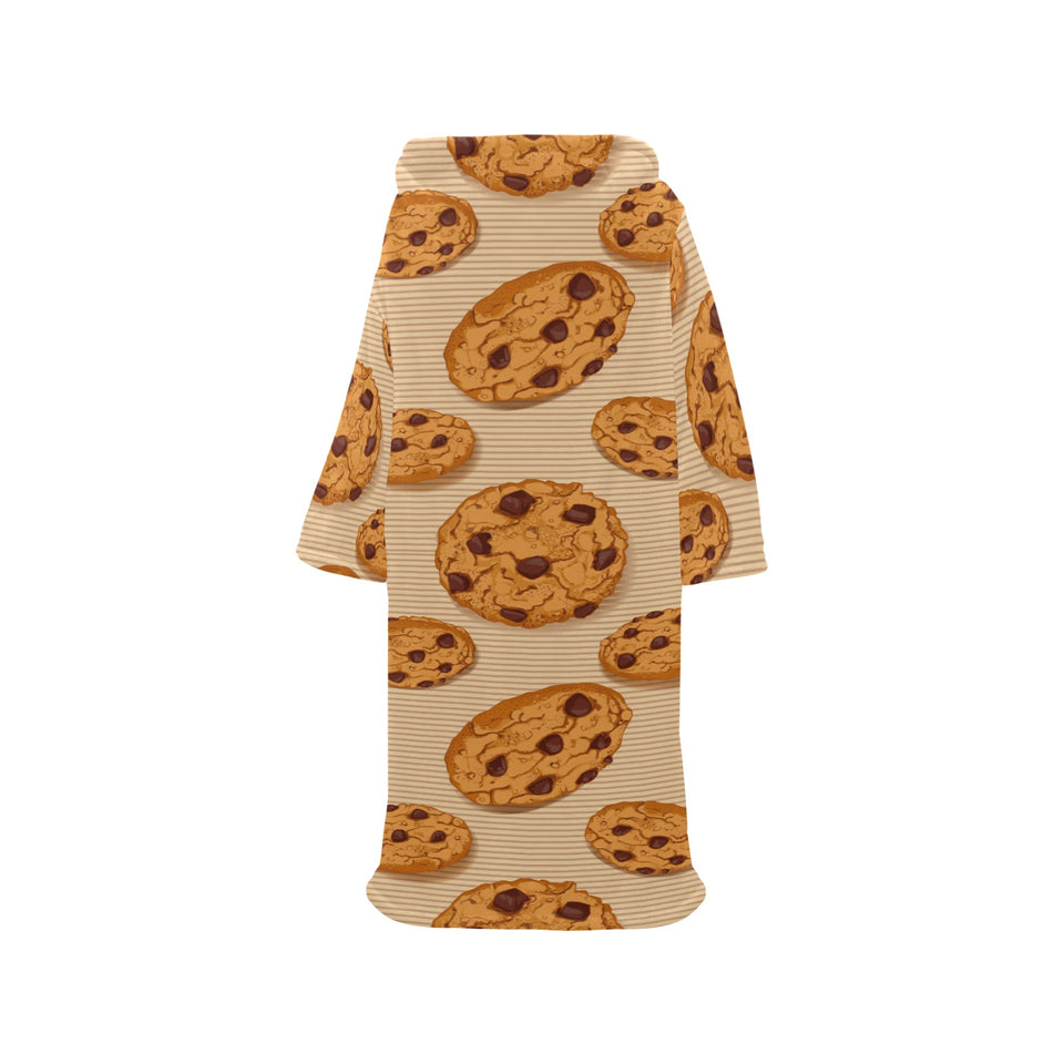 Cookie pattern Blanket Robe with Sleeves