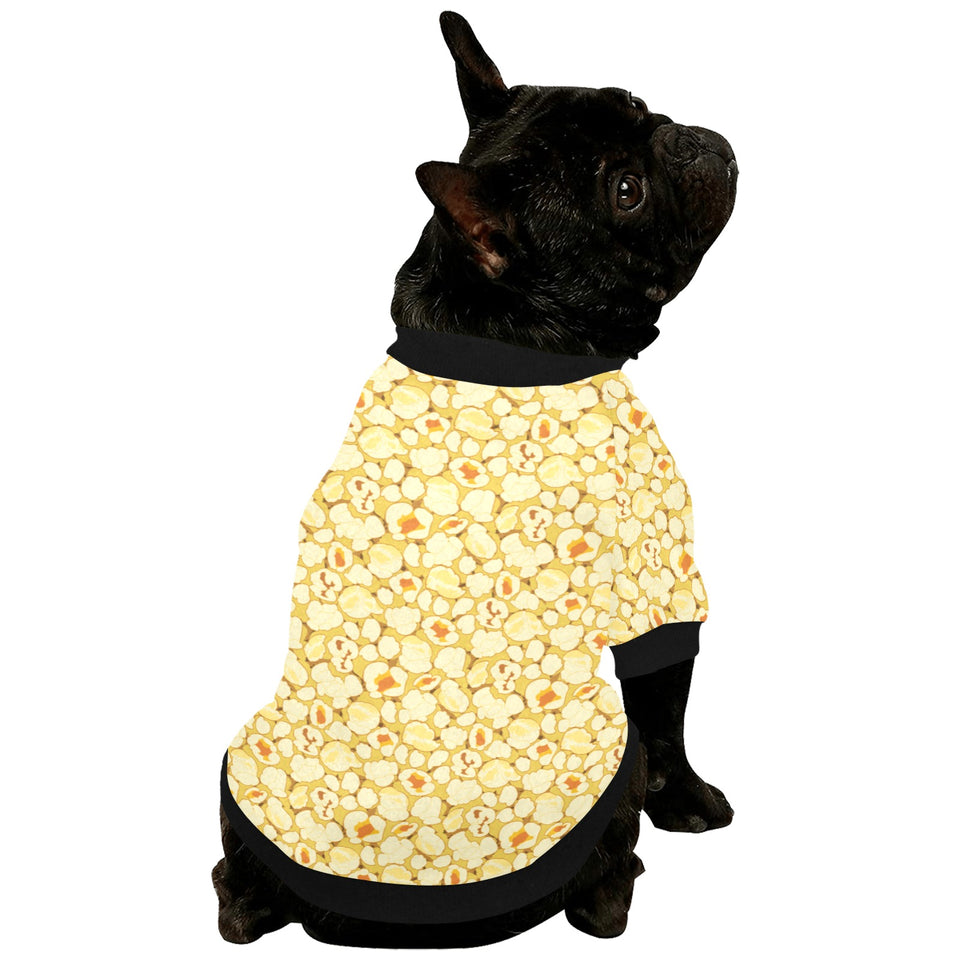 Popcorn Pattern Print Design 04 All Over Print Pet Dog Round Neck Fuzzy Shirt