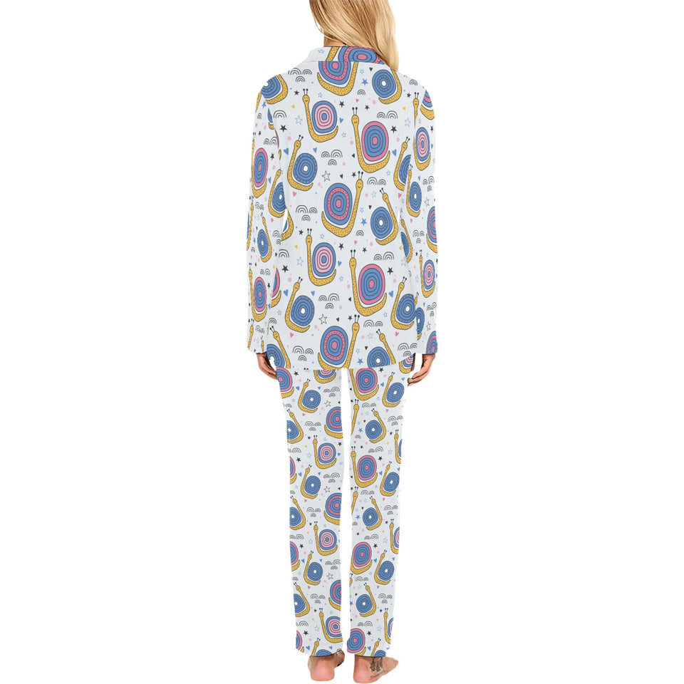 Snail Pattern Print Design 05 Women's Long Pajama Set