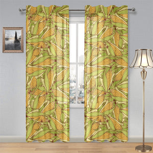 Corn Pattern Print Design 01 Gauze Curtain