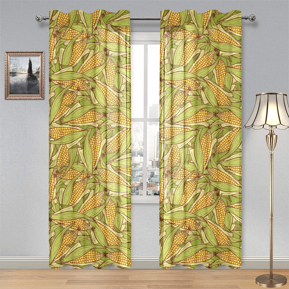 Corn Pattern Print Design 01 Gauze Curtain