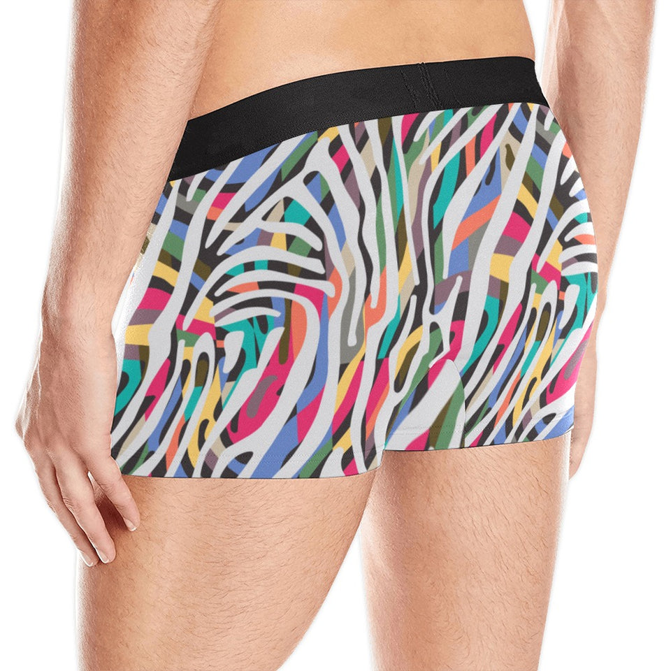 Colorful zebra skin pattern Men's All Over Print Boxer Briefs Men's Underwear