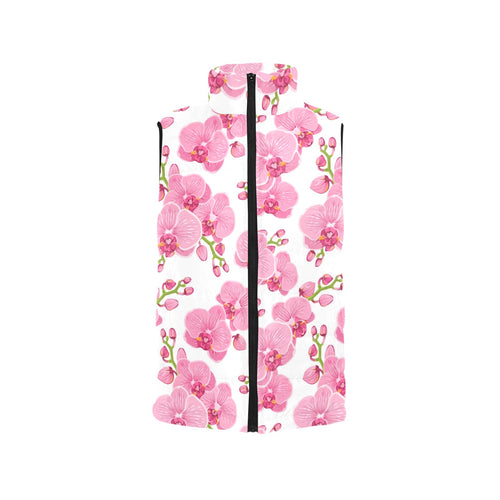 pink purple orchid pattern background Men's Padded Vest