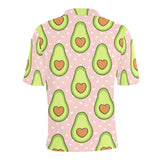 Avocado heart pink background Men's All Over Print Polo Shirt