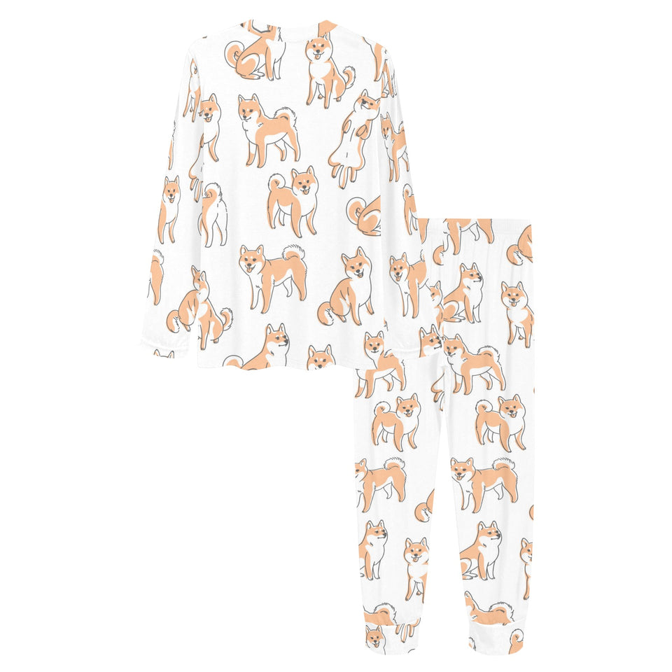 shiba inu dog pattern Women's All Over Print Pajama Set