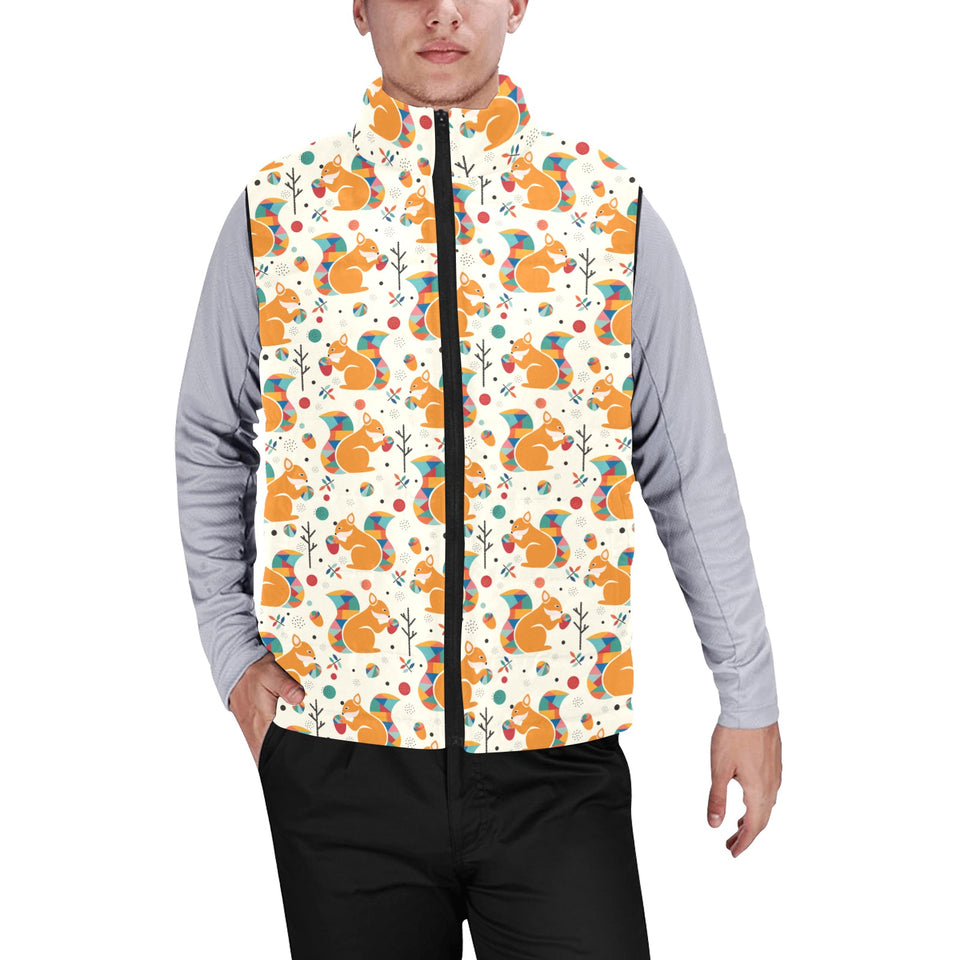 Squirrel Pattern Print Design 04 Men's Padded Vest