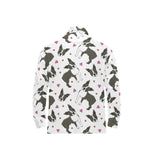Boston terrier dog hearts vector pattern Men's Long Sleeve Polo Shirt