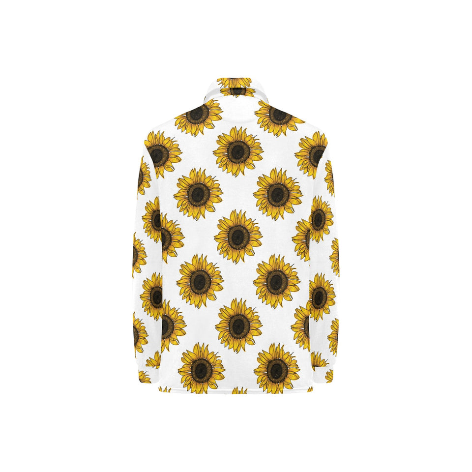 sunflowers design pattern Women's Long Sleeve Polo Shirt