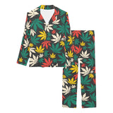 Canabis Marijuana Weed Pattern Print Design 02 Women's Long Pajama Set