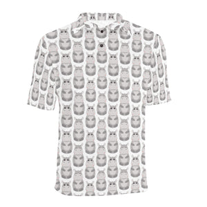 Hippopotamus Pattern Print Design 05 Men's All Over Print Polo Shirt