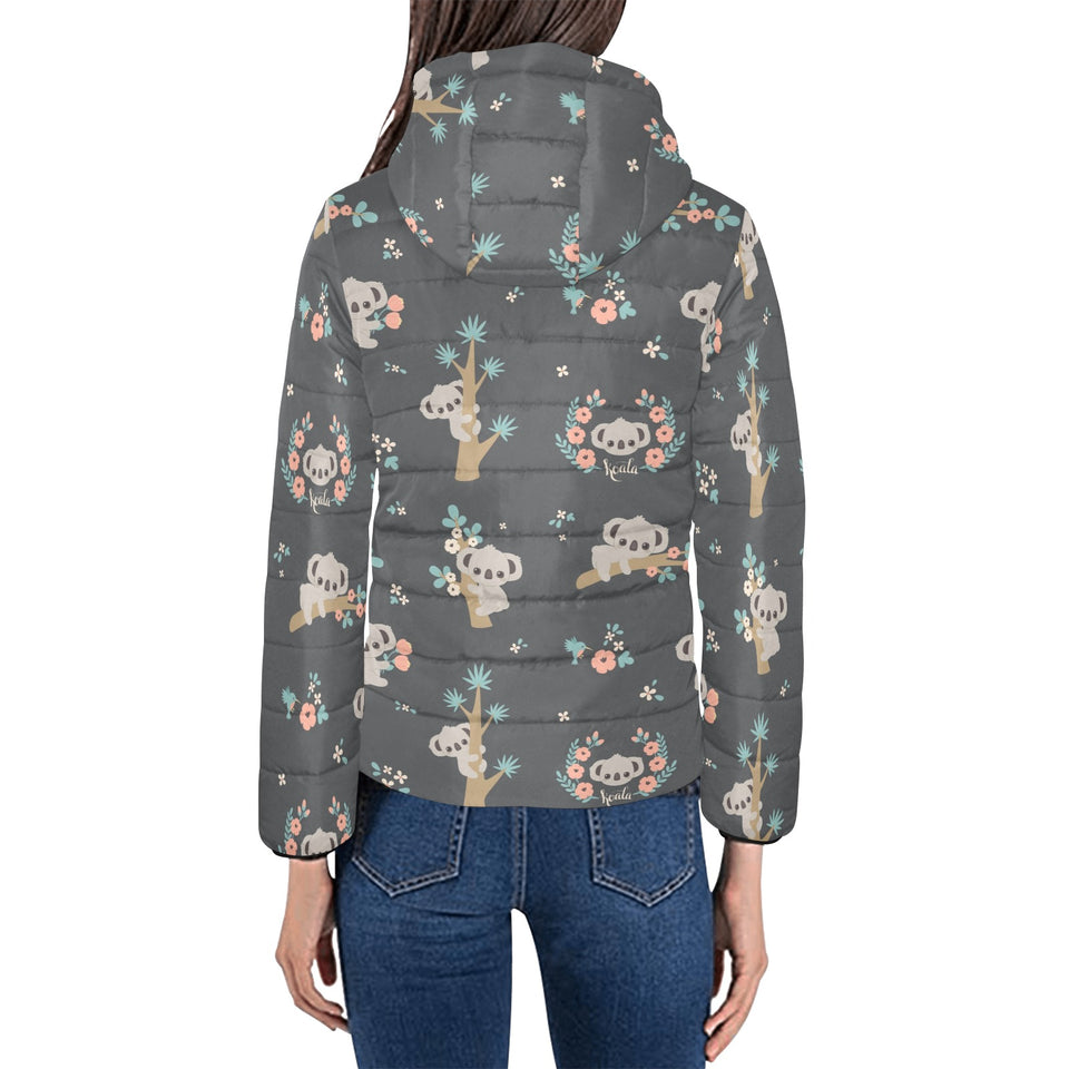 Cute koala pattern Women's Padded Hooded Jacket