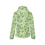 Canabis Marijuana Weed Pattern Print Design 01 Women's Padded Hooded Jacket