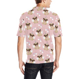 Cute unicorn pug pattern Men's All Over Print Polo Shirt