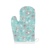 Cute koalas blue background pattern Heat Resistant Oven Mitts