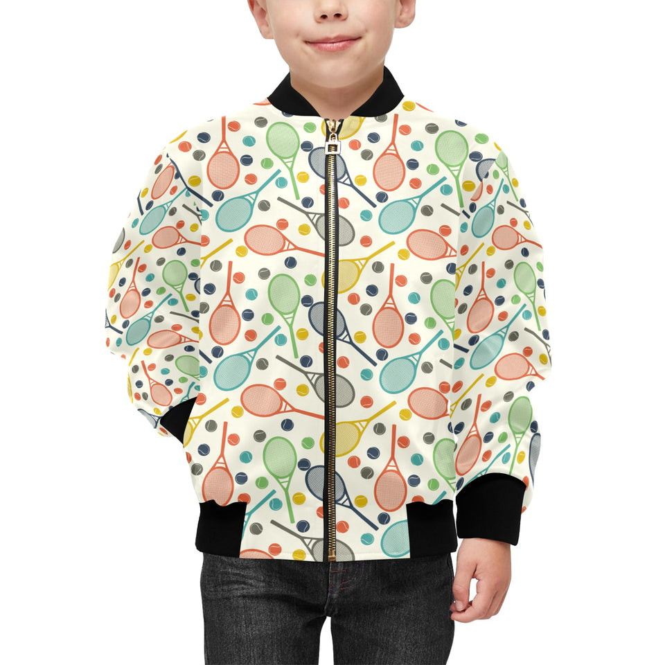 Tennis Pattern Print Design 03 Kids' Boys' Girls' Bomber Jacket