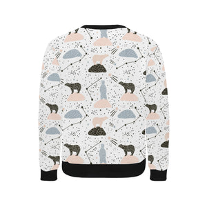 Polar bears star poka dot pattern Men's Crew Neck Sweatshirt