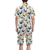 Rooster chicken cock snowfalke Men's V-Neck Short Pajama Set