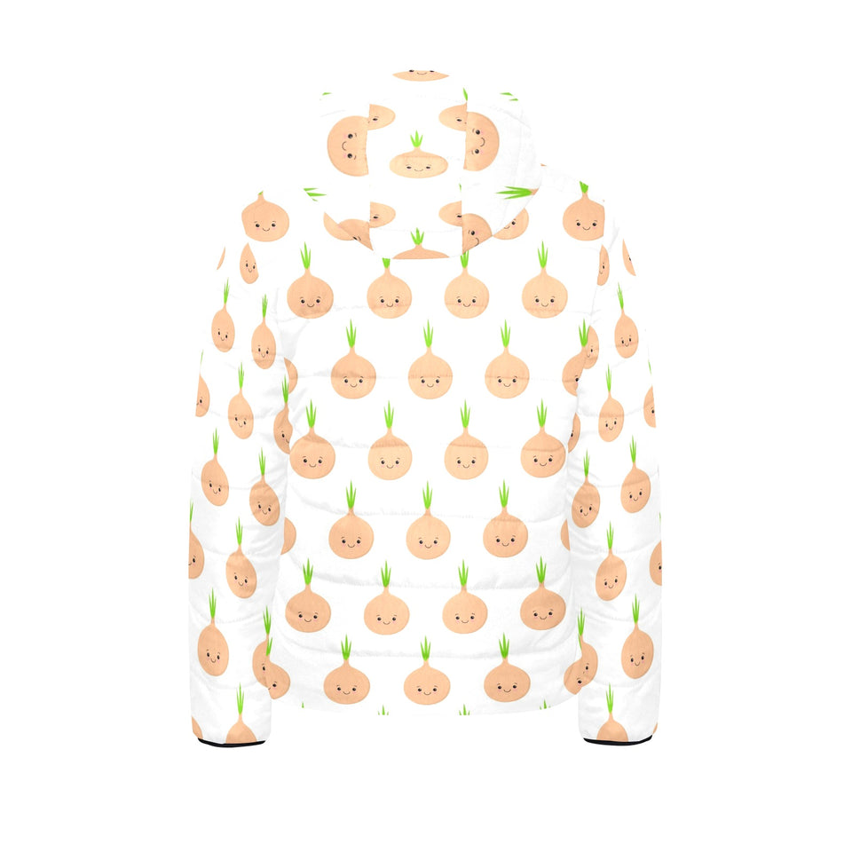 cute onions smiling faces Kids' Boys' Girls' Padded Hooded Jacket