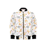 Corgi Dog Pattern Kids' Boys' Girls' Bomber Jacket