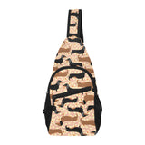 Dachshund floral background All Over Print Chest Bag