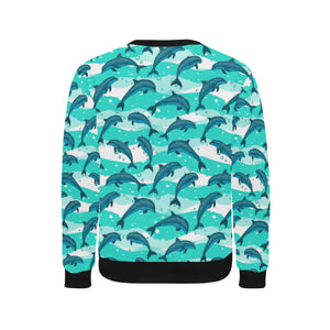 Dolphin sea pattern Men's Crew Neck Sweatshirt