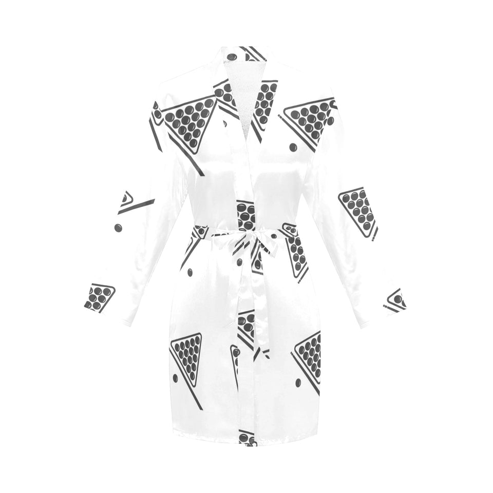Billiard Ball Pattern Print Design 03 Women's Long Sleeve Belted Night Robe