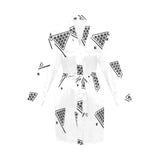 Billiard Ball Pattern Print Design 03 Women's Long Sleeve Belted Night Robe