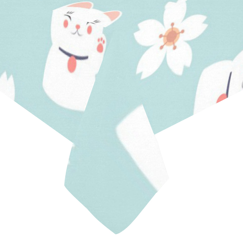 Maneki neko cat sakura Tablecloth