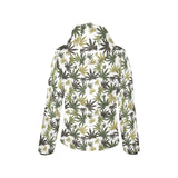 Canabis Marijuana Weed Pattern Print Design 05 Women's Padded Hooded Jacket