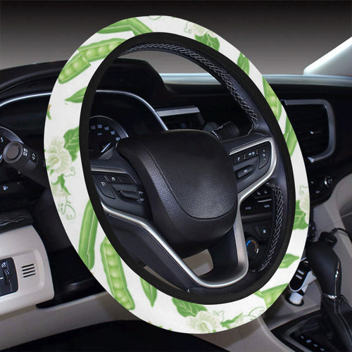 Green Peas Pattern Print Design 04 Car Steering Wheel Cover