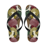 Japanese cranes flying forest dot pattern Unisex Flip Flops