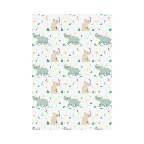 Cute Rhino pattern House Flag Garden Flag