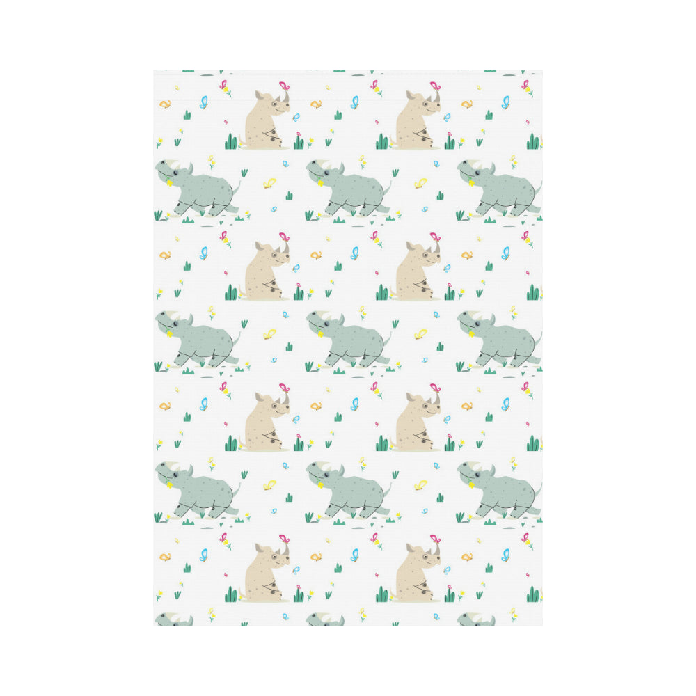 Cute Rhino pattern House Flag Garden Flag