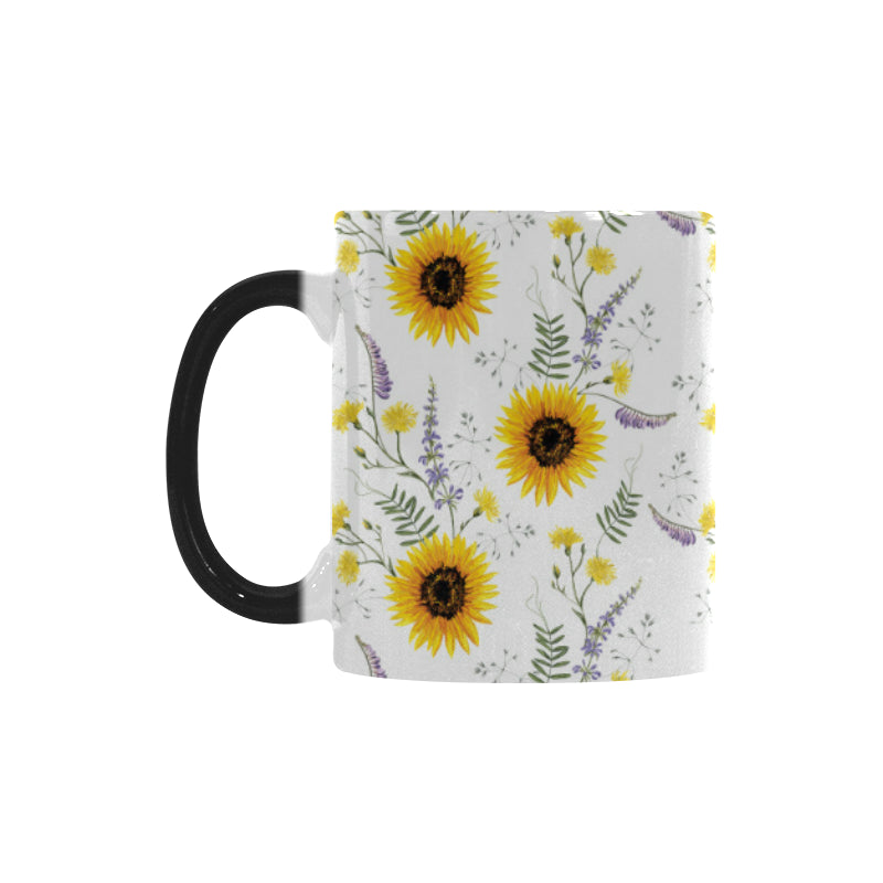 beautiful sunflowers pattern Morphing Mug Heat Changing Mug