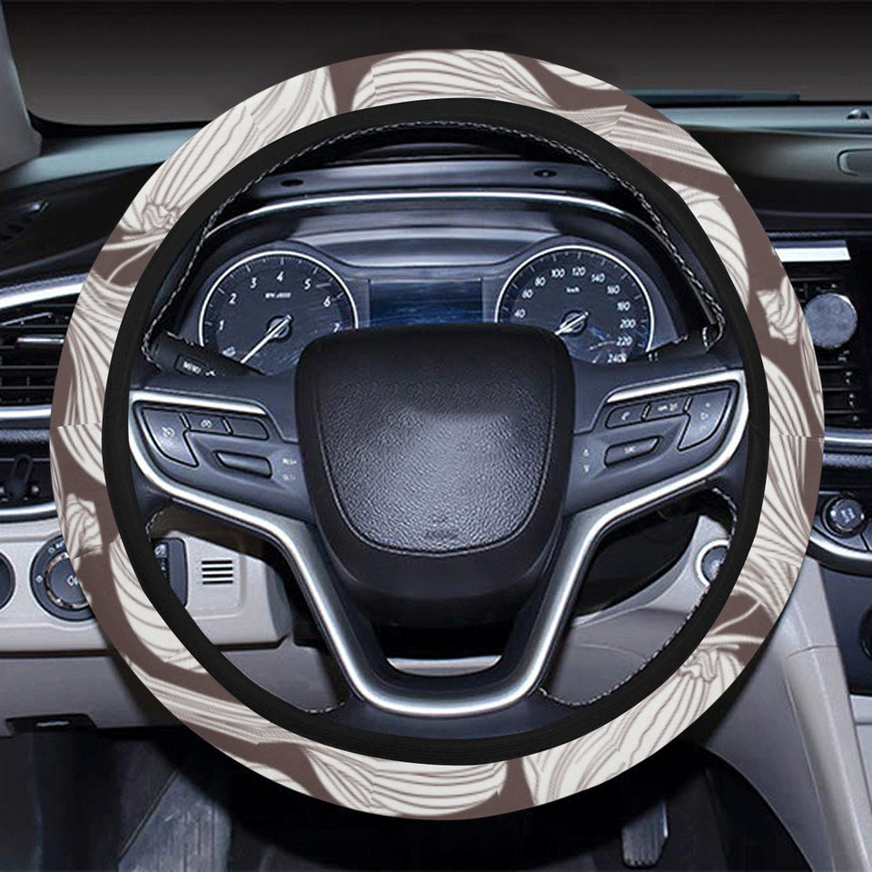 Garlic bulb dark background Car Steering Wheel Cover