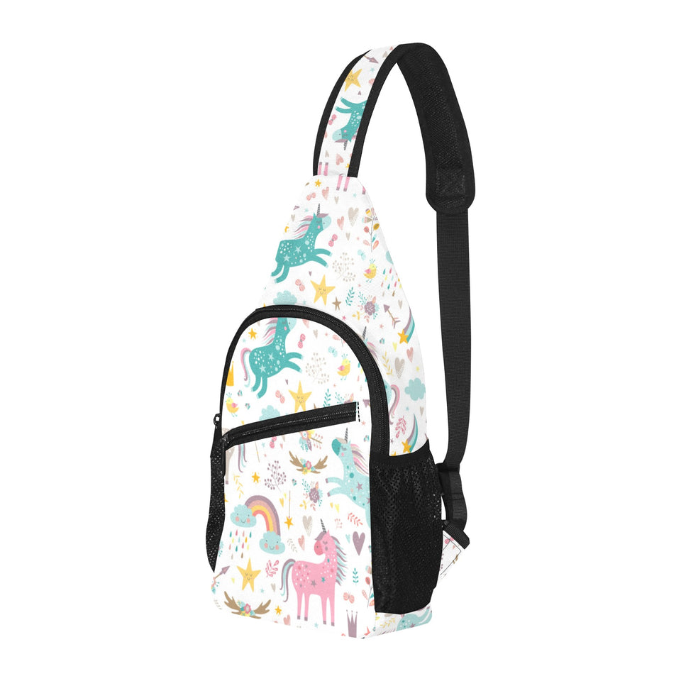 Colorful unicorn pattern All Over Print Chest Bag