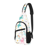 Colorful unicorn pattern All Over Print Chest Bag