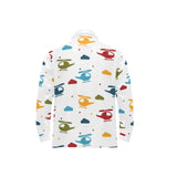 Colorful helicopter pattern Men's Long Sleeve Polo Shirt