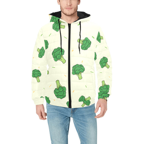 Broccoli pattern Men's Padded Hooded Jacket