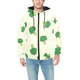 Broccoli pattern Men's Padded Hooded Jacket