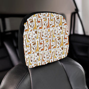 Giraffe Pattern Print Design 04 Car Headrest Cover