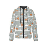 Beautiful deers Winter Christmas Women's Padded Hooded Jacket