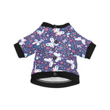 Colorful butterfly flower pattern.eps All Over Print Pet Dog Round Neck Fuzzy Shirt