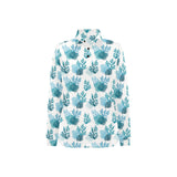 Coral Reef Pattern Print Design 04 Women's Long Sleeve Polo Shirt