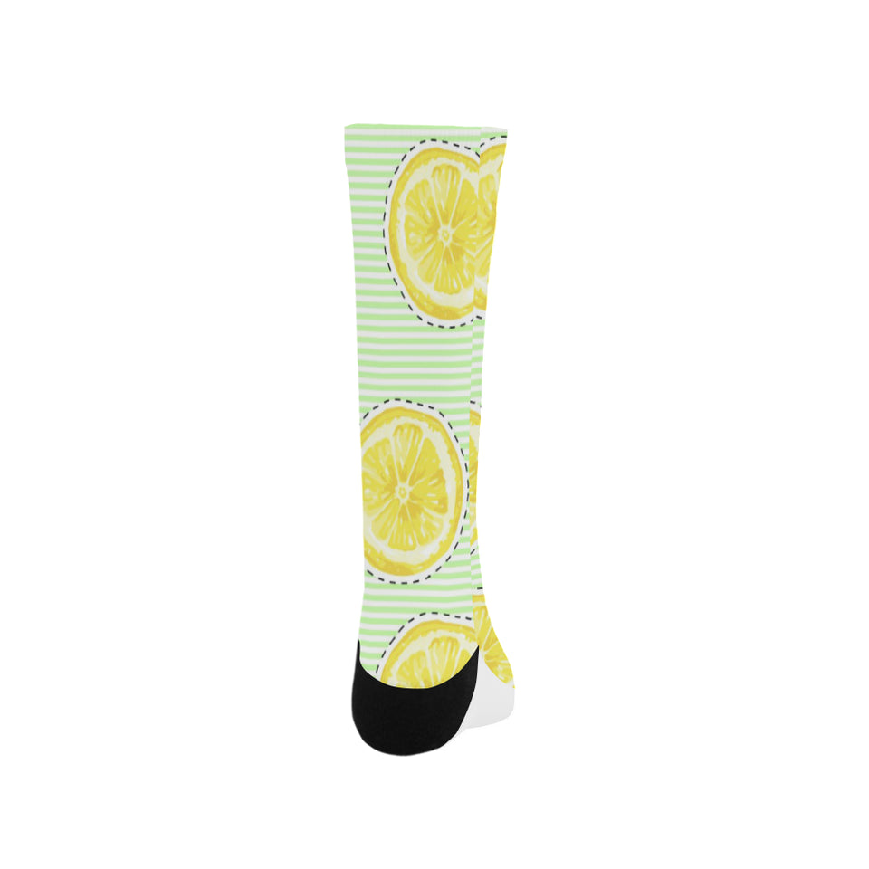 slice of lemon pattern Crew Socks