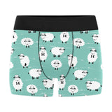 Cute sheep green background Men's All Over Print Boxer Briefs Men's Underwear
