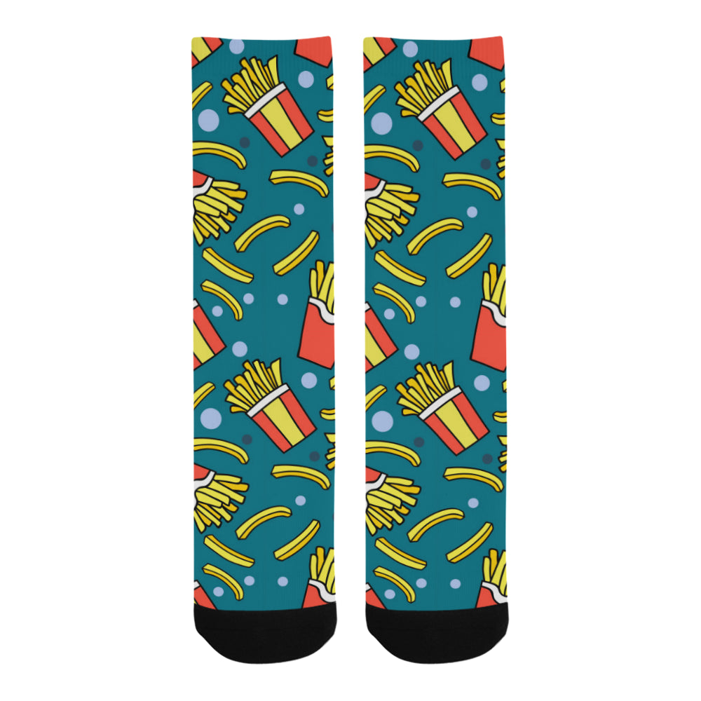 French fries red paper box pattern Crew Socks