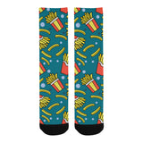 French fries red paper box pattern Crew Socks