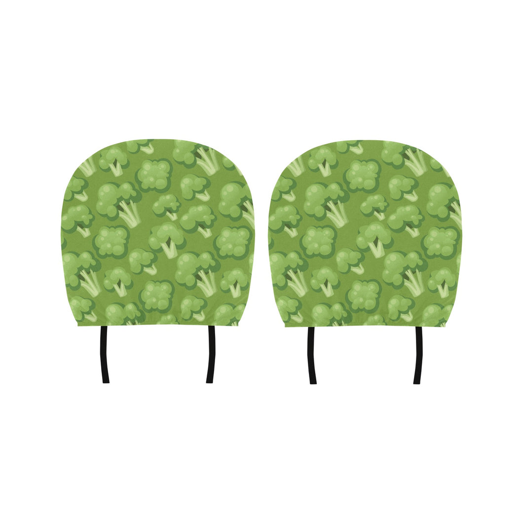 Broccoli pattern green background Car Headrest Cover